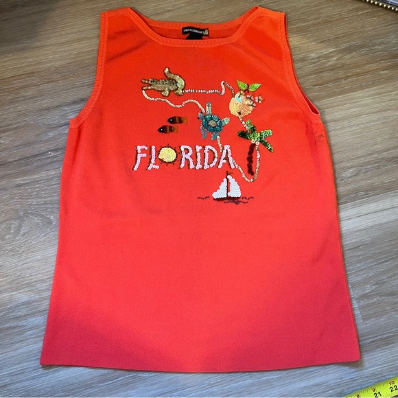 Sweaterworks Coral Sequin Florida Sleeveless Top Size XL - Picture 5 of 11